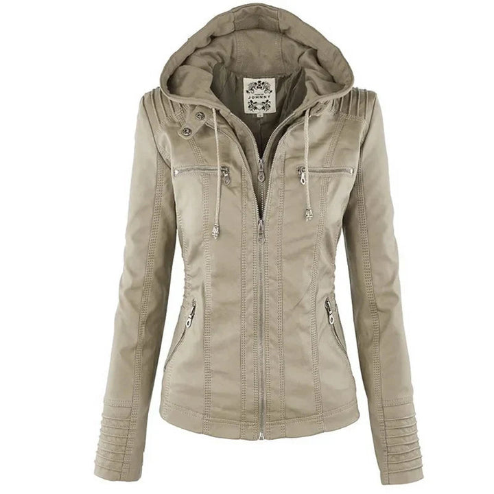 Orlaelle | Women's Waterproof Slim-Fit Faux Leather Jacket