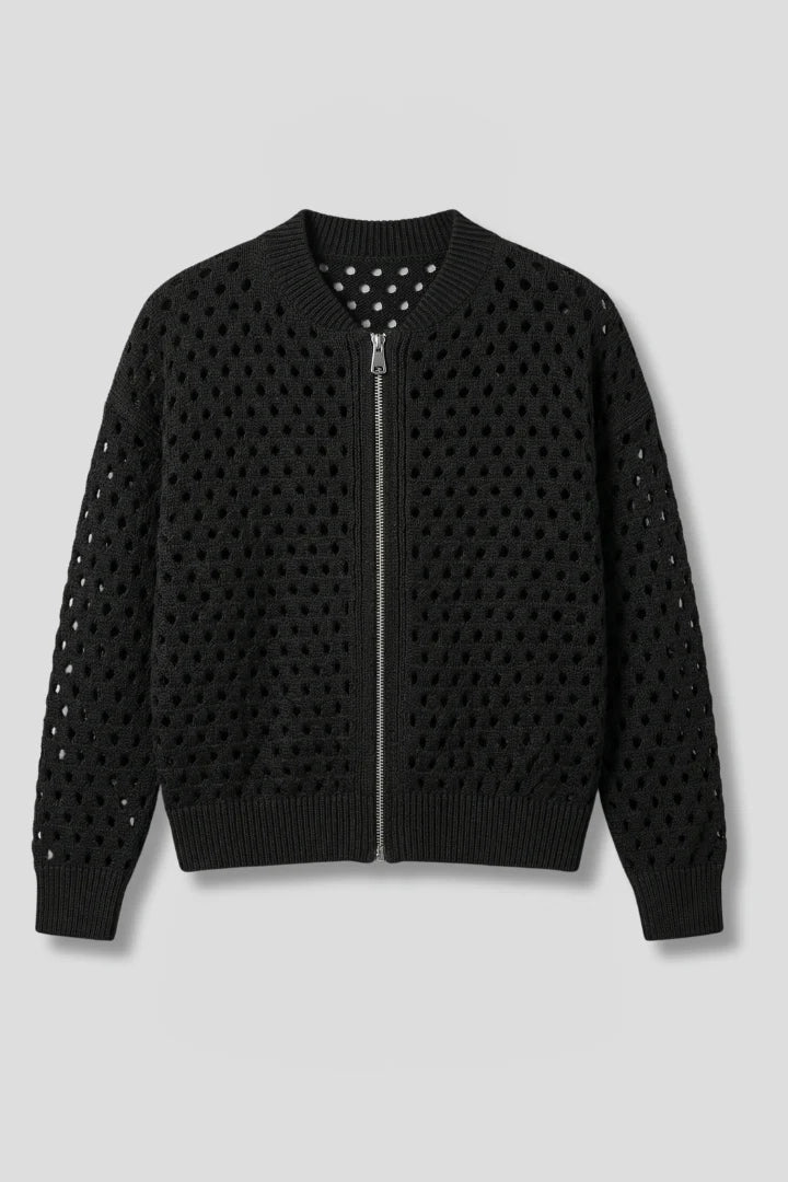 Ottildessa | Women's Cardigan Cut-Out Bomber Knit Everyday Wear