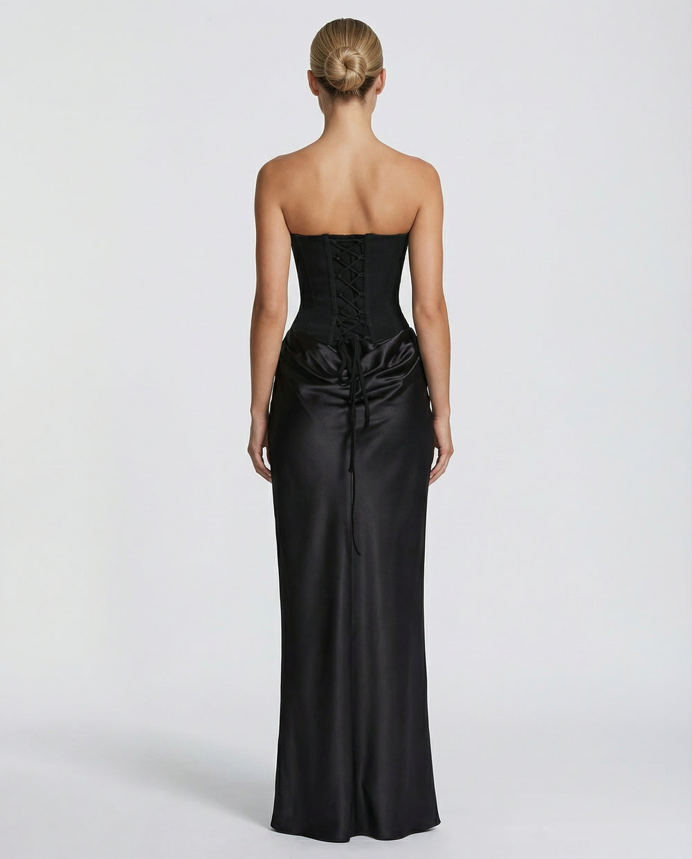 Persephone | Women's High-Waist Maxi Dress with Strapless Corset and Draped Skirt — 2