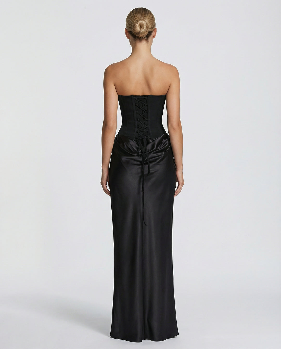 Persephone | Women's High-Waist Maxi Dress with Strapless Corset and Draped Skirt — 2