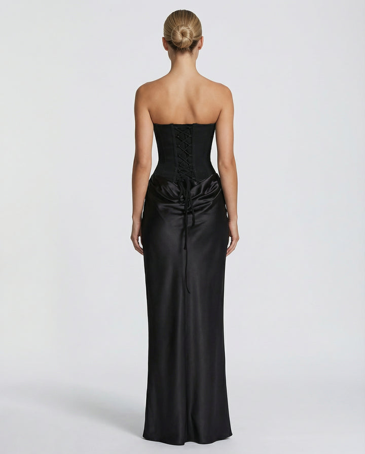 Persephone | Women's High-Waist Maxi Dress with Strapless Corset and Draped Skirt — 2