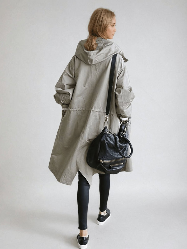 Petronella | Women's Double-Breasted Trench Asymmetric Hem Everyday Coats — 1