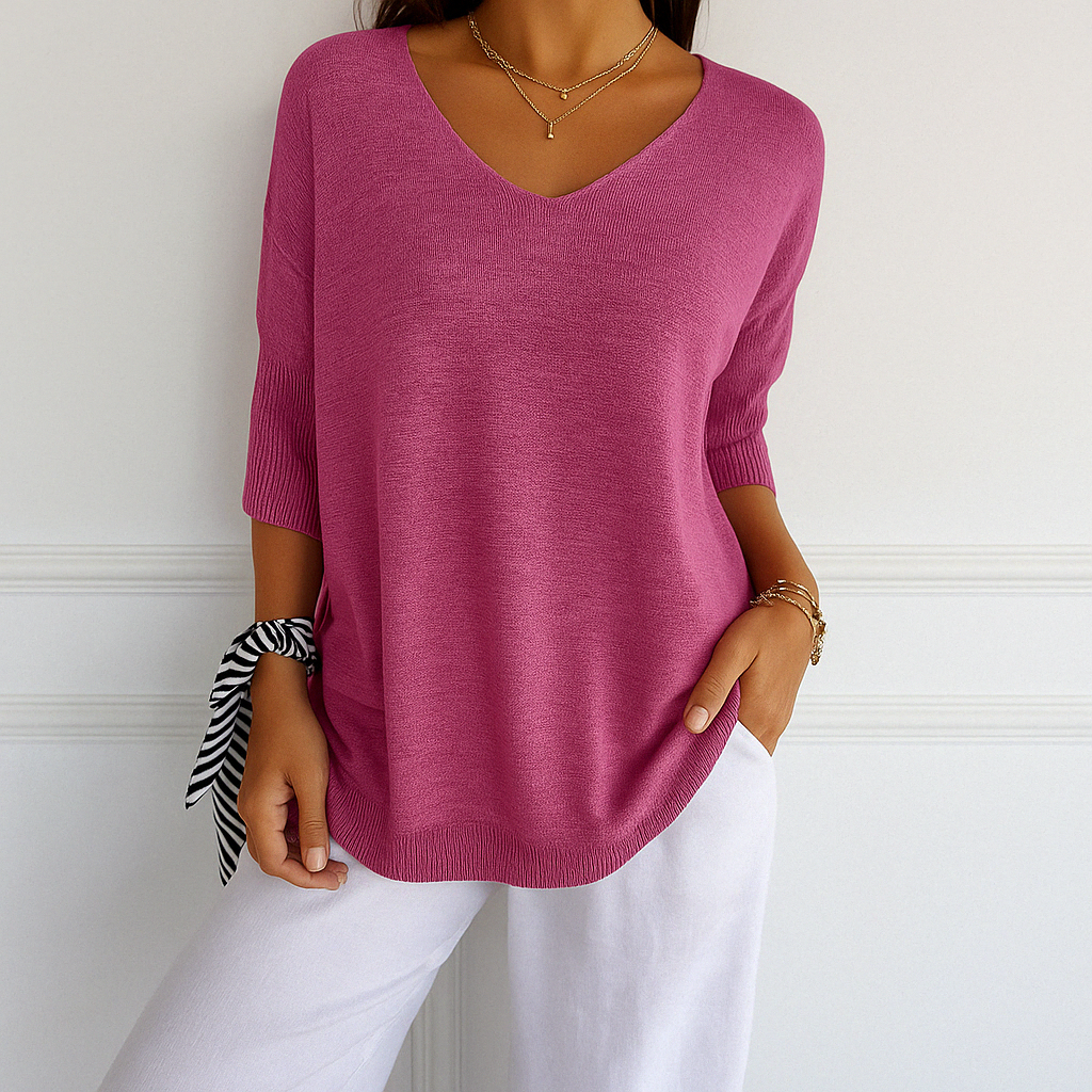 Plain background image of tailored knit top 