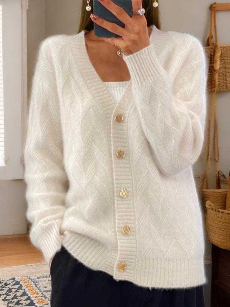 Vienienne Button-Front Knit Cardigan Sweater for Women