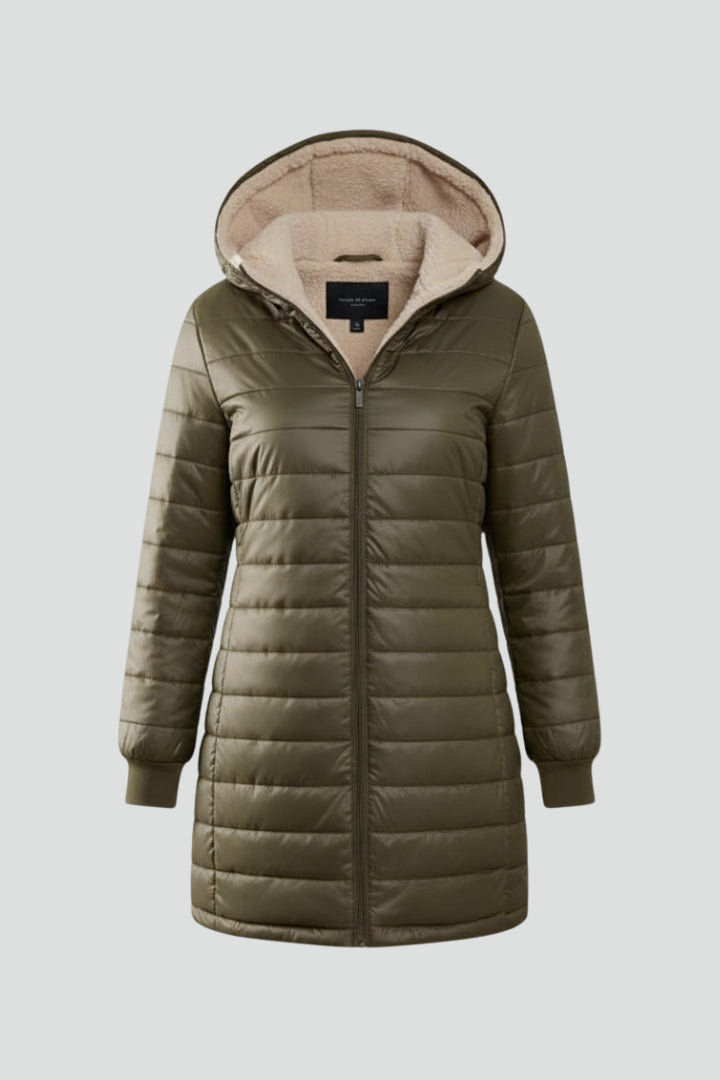 Prynienne | Women's Jacket with Hood and Zip Closure — 1