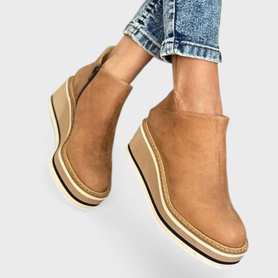 Quenita | Women's Orthopedic Comfort PLATFORM SLIP-ON ANKLE BOOTS Loafers — 1