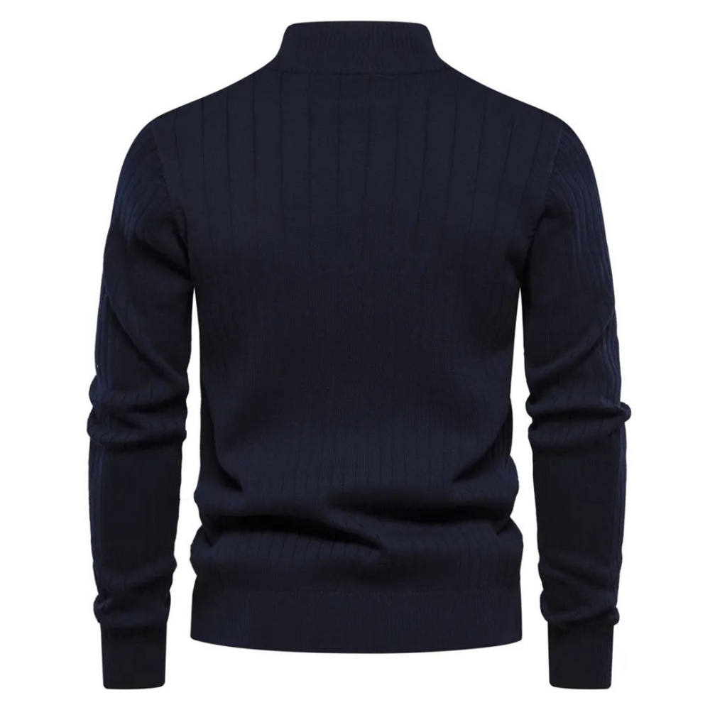 Quentin | Men's Knit Cozy Casual Quarter Zip Sweater — 2