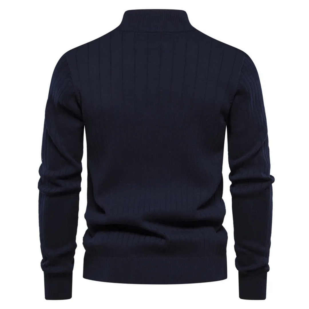 Quentin | Men's Knit Cozy Casual Quarter Zip Sweater — 2