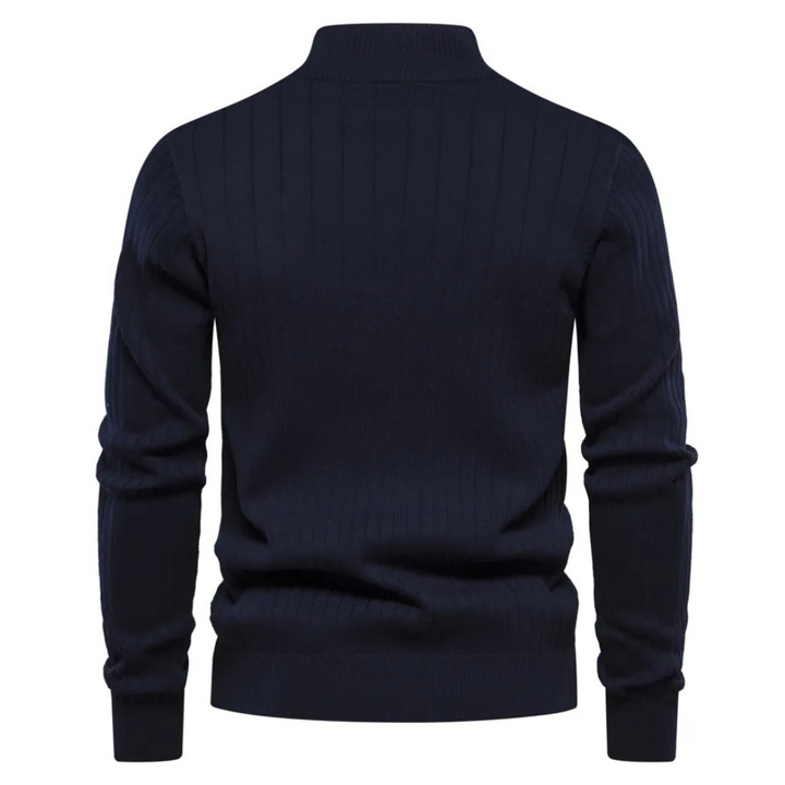 Quentin | Men's Knit Cozy Casual Quarter Zip Sweater — 2
