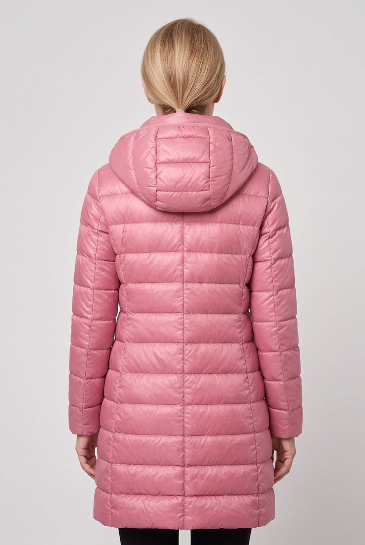 Quenvanne | Women's Hooded Longline Puffer Jacket — 2