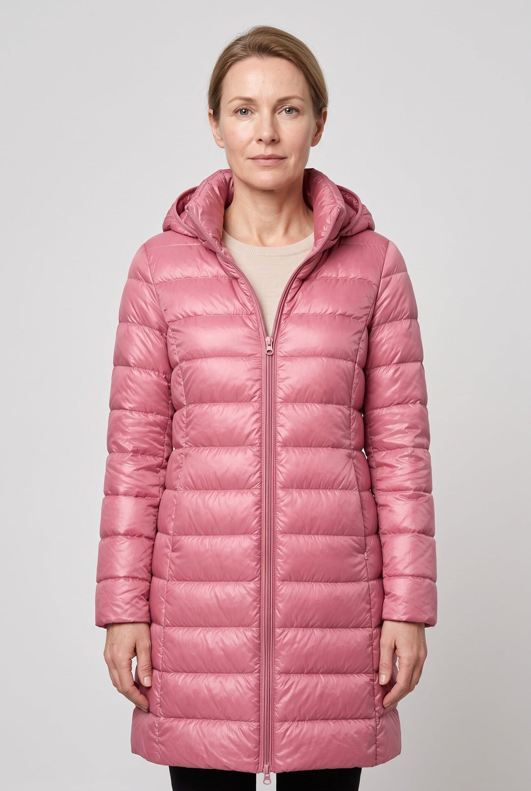 Quenvanne | Women's Hooded Longline Puffer Jacket — M