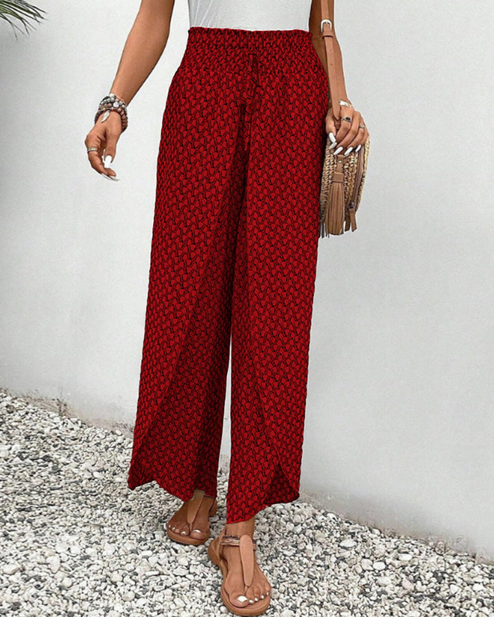 Casual wide-leg trousers displayed on a simple plain background.