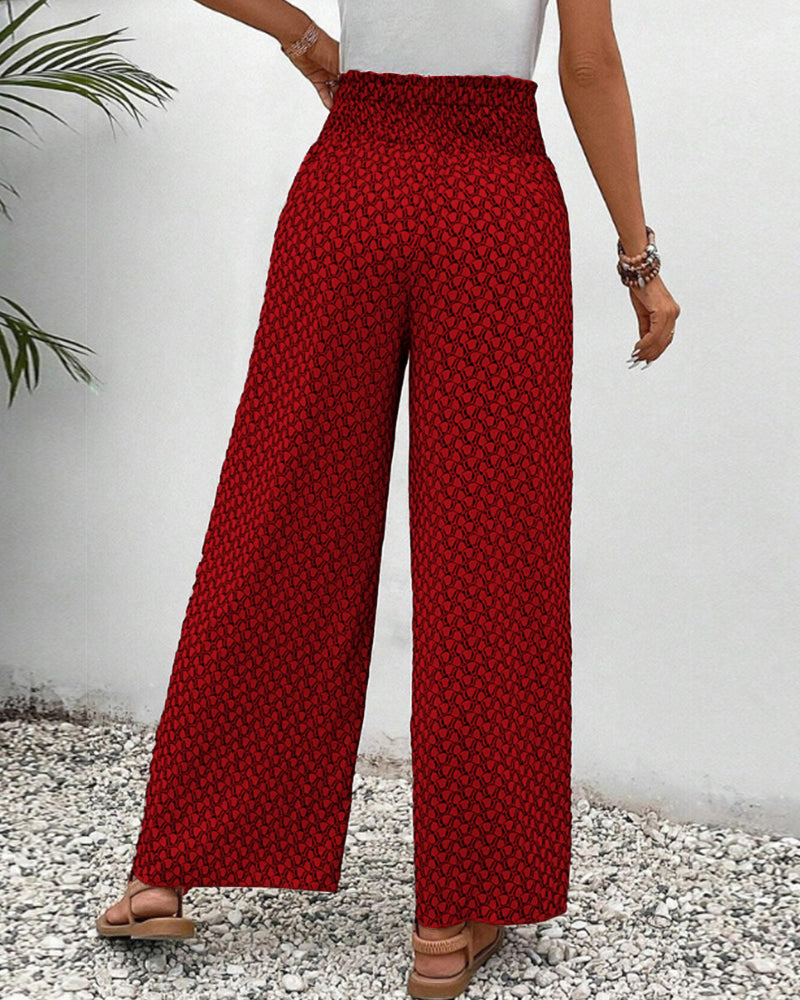 Smooth drape trousers shown on a plain background for everyday wear.
