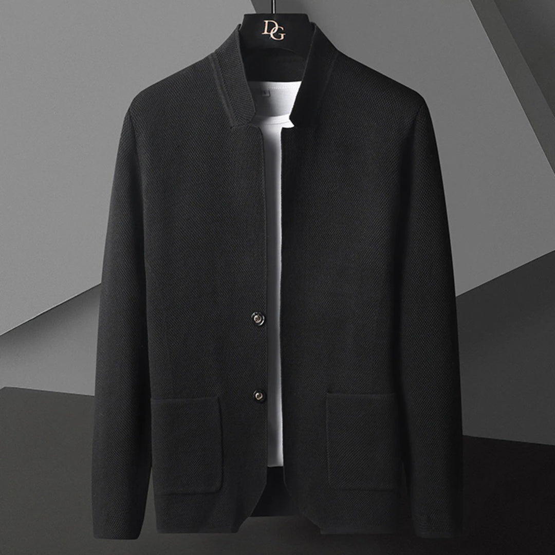 Reginald | Men's Lightweight Casual Button-Down Jacket for Men — Black