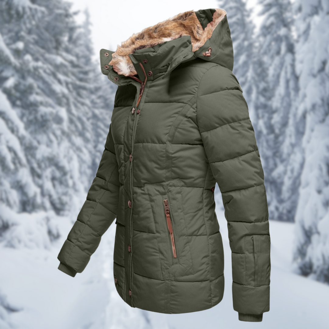 Renethanne | Women's Faux Fur Hooded Puffer Jacket — 2