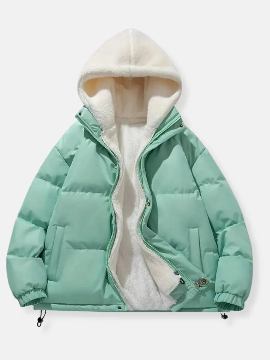 Renethlia | Women's Puffer Jacket Sherpa Lined Winter Outdoor