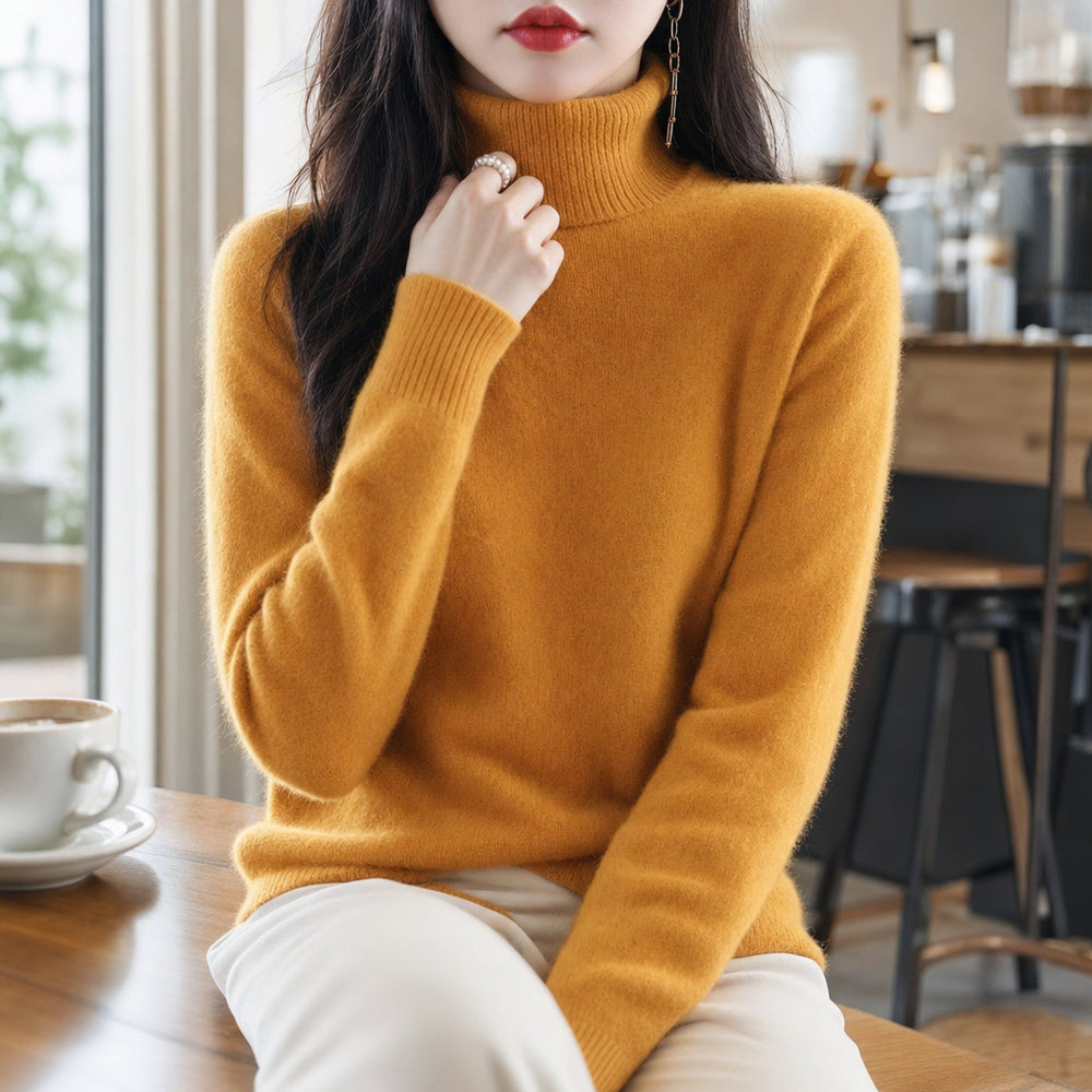 Renethnia | Women's Knit Cozy Classic Fitted Turtleneck Sweater – 16 Colors — 2