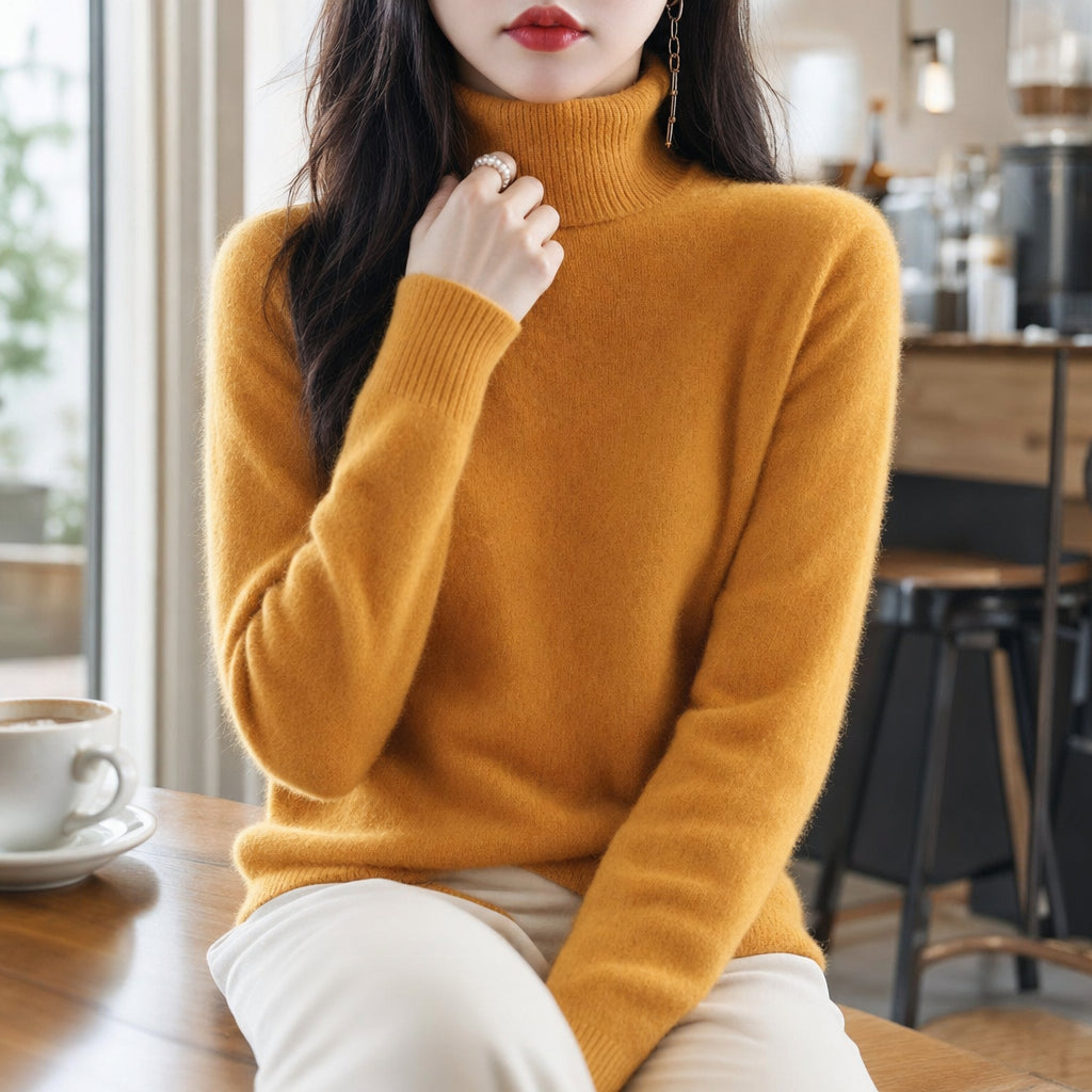 Renethnia | Women's Knit Cozy Classic Fitted Turtleneck Sweater – 16 Colors — 2