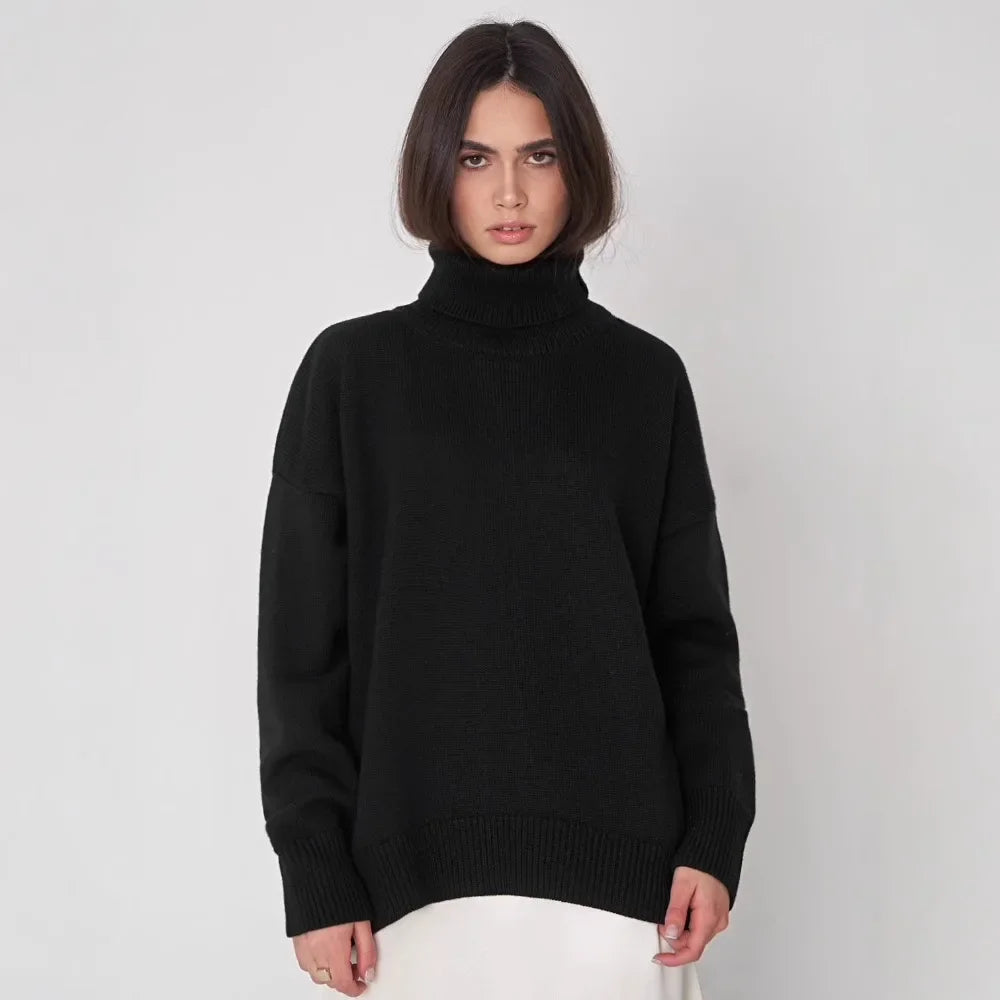 Renethwen | Women's Turtleneck Sweater Knit Cozy Layering