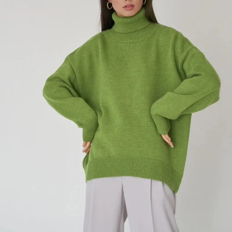 Renethwen | Women's Turtleneck Sweater Knit Cozy Layering