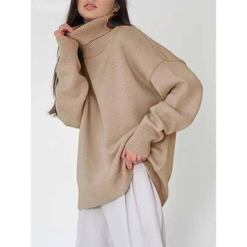 Renethwen | Women's Turtleneck Sweater Knit Cozy Layering