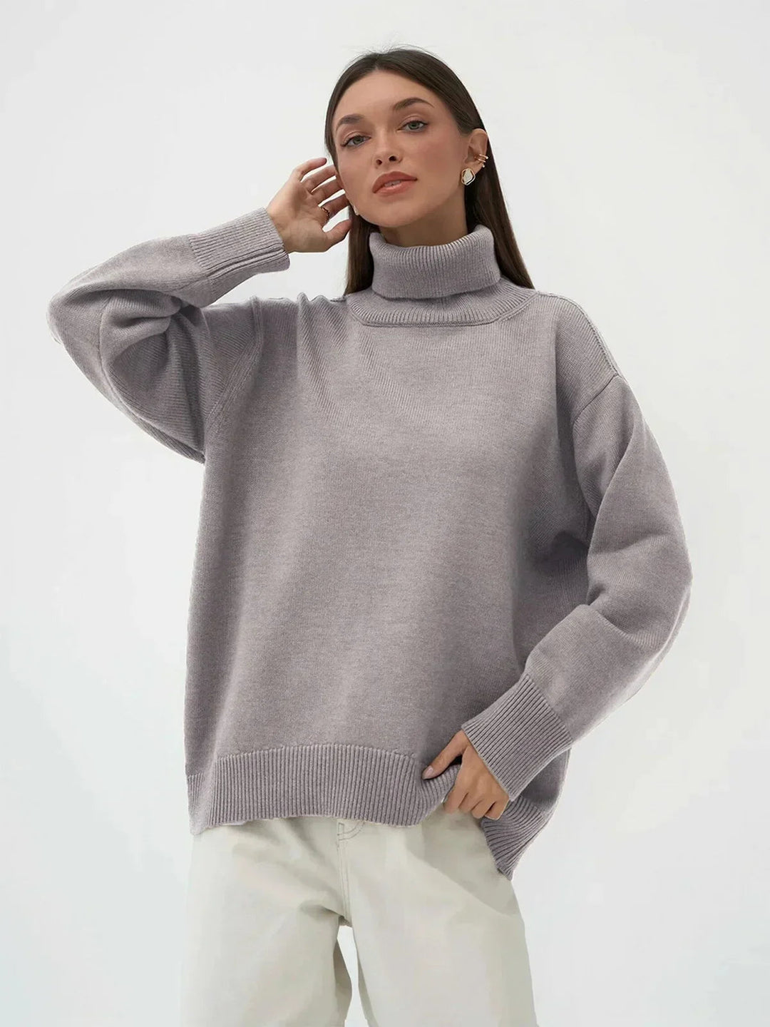 Renethwen | Women's Turtleneck Sweater Knit Cozy Layering