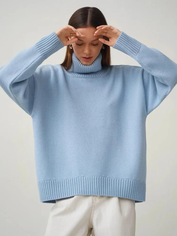 Renethwen | Women's Turtleneck Sweater Knit Cozy Layering
