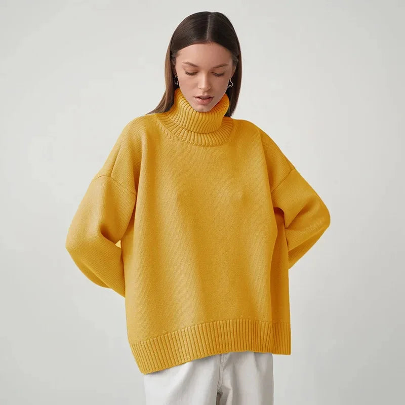 Renethwen | Women's Turtleneck Sweater Knit Cozy Layering