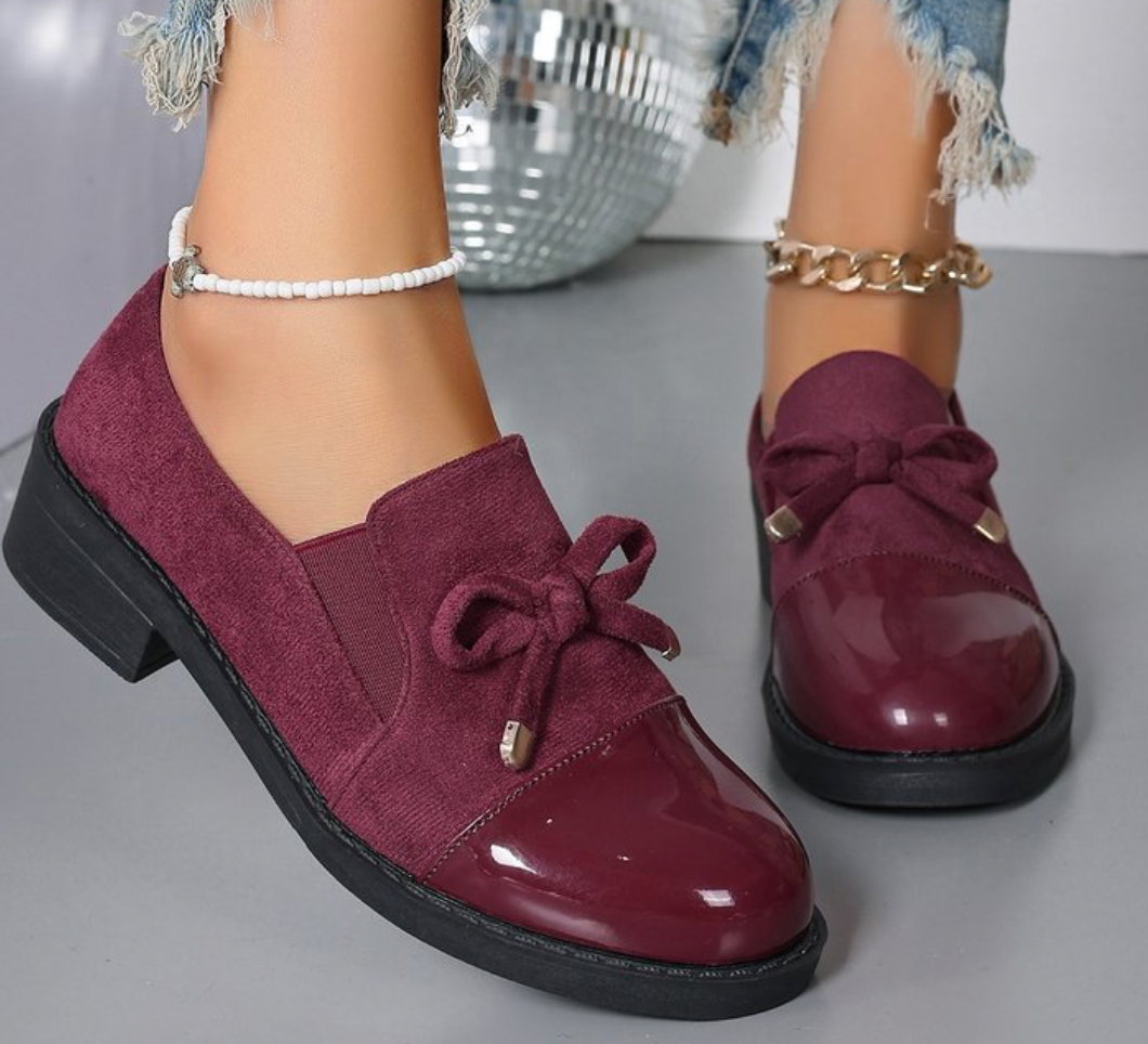Rheaana | Women's Orthopedic Comfort Slip-On ELEGANT LOAFERS — Burgundy