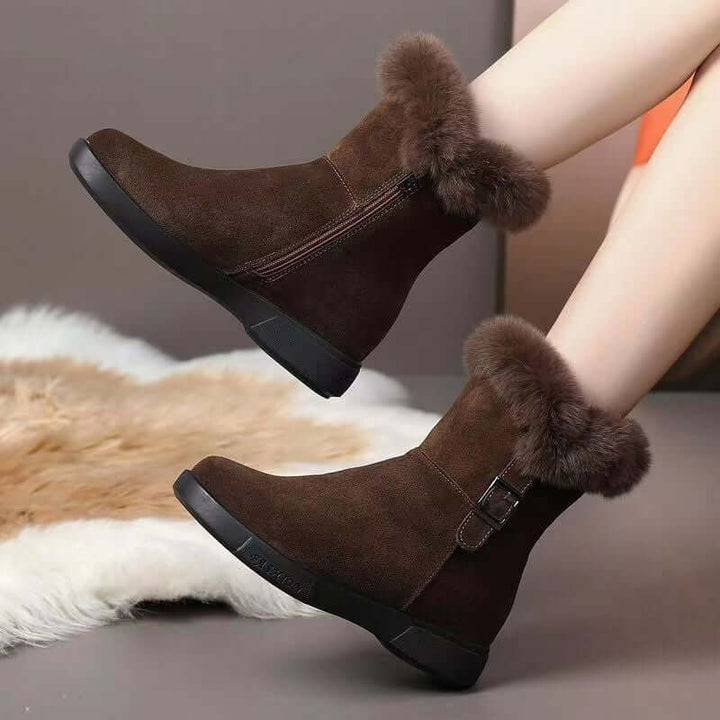 Rheaelle | Women's Snow Boots with Side Zipper — 1