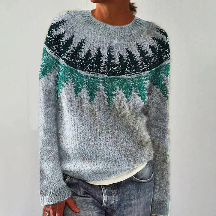 Rheaisse | Women's Cozy Elegant Knit Sweater — Blue/Green
