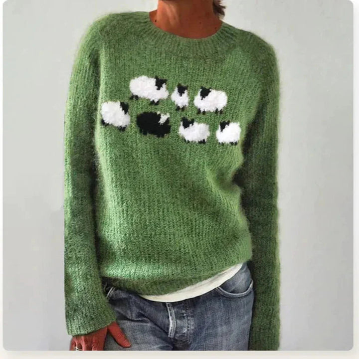 Rheaisse | Women's Cozy Elegant Knit Sweater — Green
