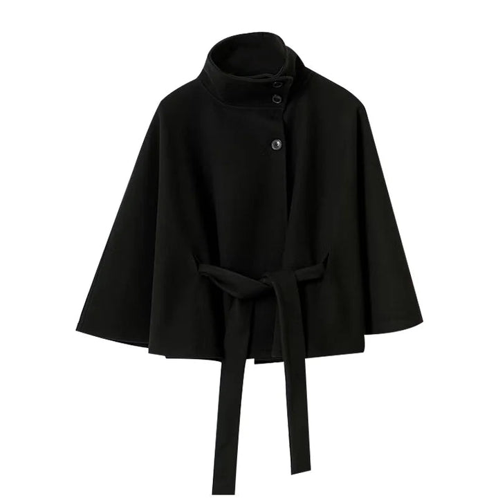 Rillaolde | Women's Stand Collar Windbreaker | Long Sleeve | Batwing Sleeves Coat — 1