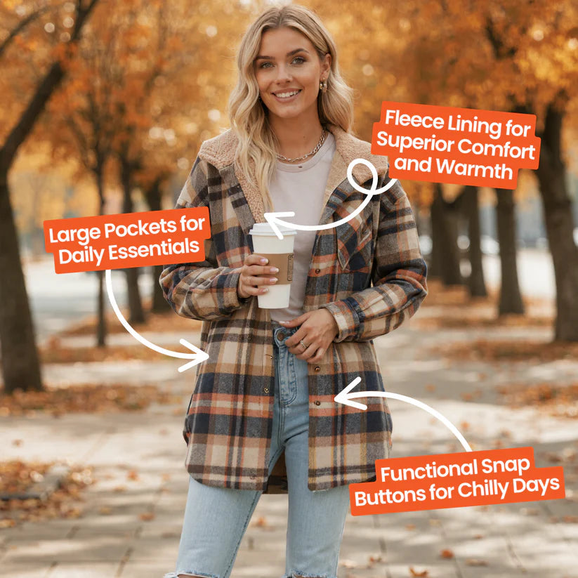 Sabledessa | Women's Teddy Bear Cozy Flannel Jacket — 2
