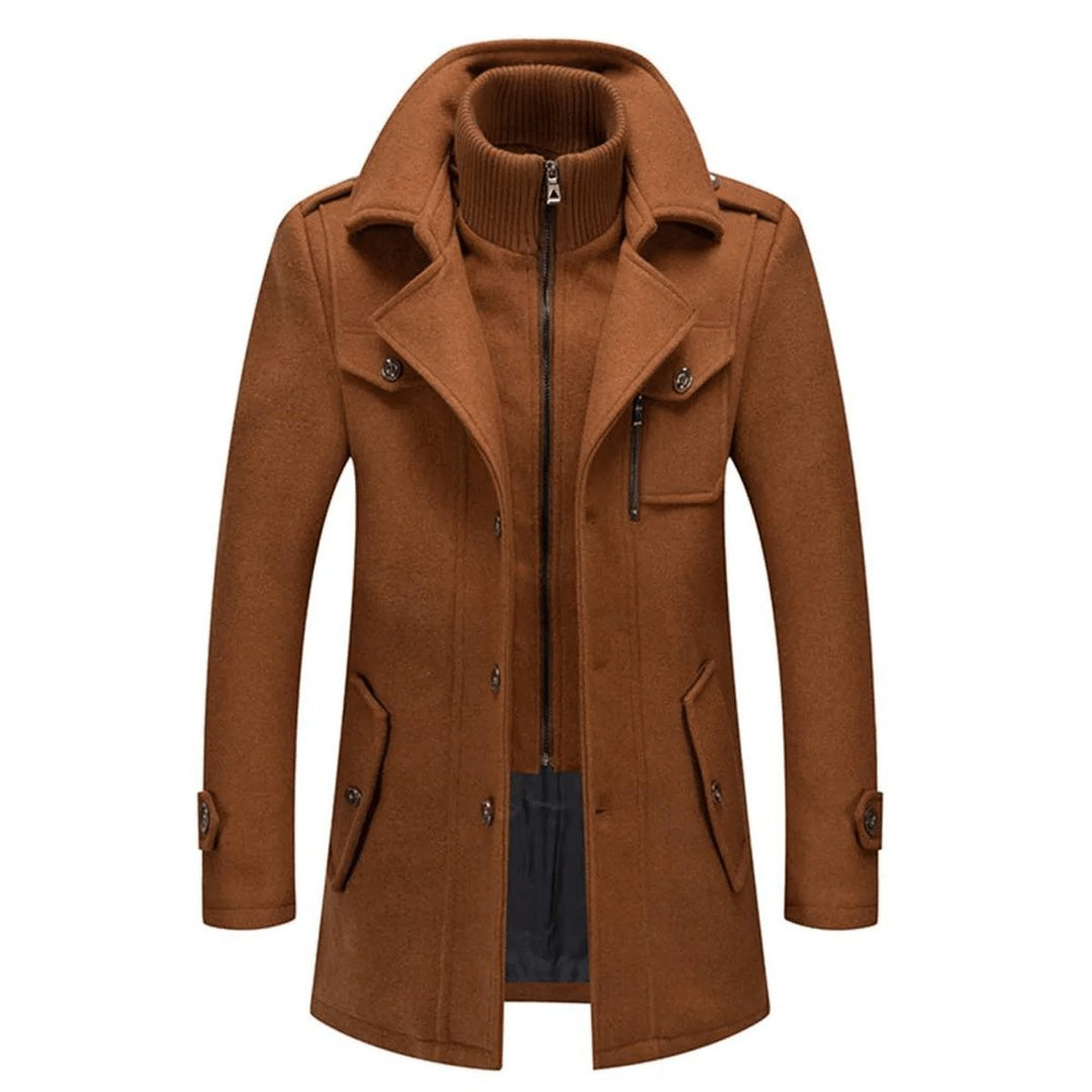 Sablewen | Women's Refined and Modern Tailored Slim-Fit Wool Coat — Brown