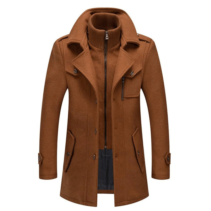 Sablewen | Women's Refined and Modern Tailored Slim-Fit Wool Coat — Brown