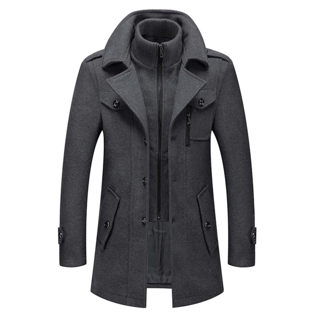 Sablewen | Women's Refined and Modern Tailored Slim-Fit Wool Coat — Gray