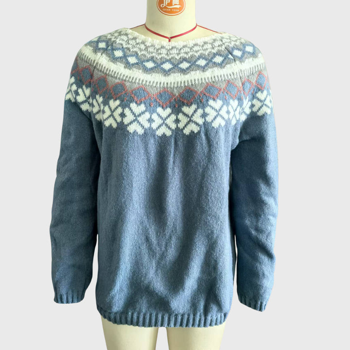 Seldessa | Women's Knit Cozy LUXURIOUS AND SOFT CASHMERE sweater — 8607-Blue
