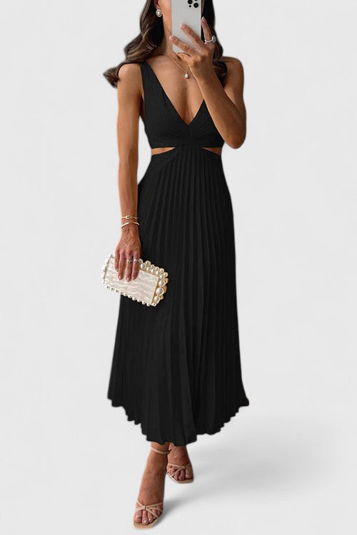 Selene | Women's Wedding Guest Elegant Sleeveless Pleated Dresses — 2
