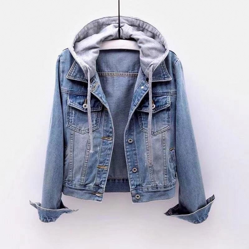 Senaella | Women's Comfortable Relaxed Denim Hooded Jacket — 1