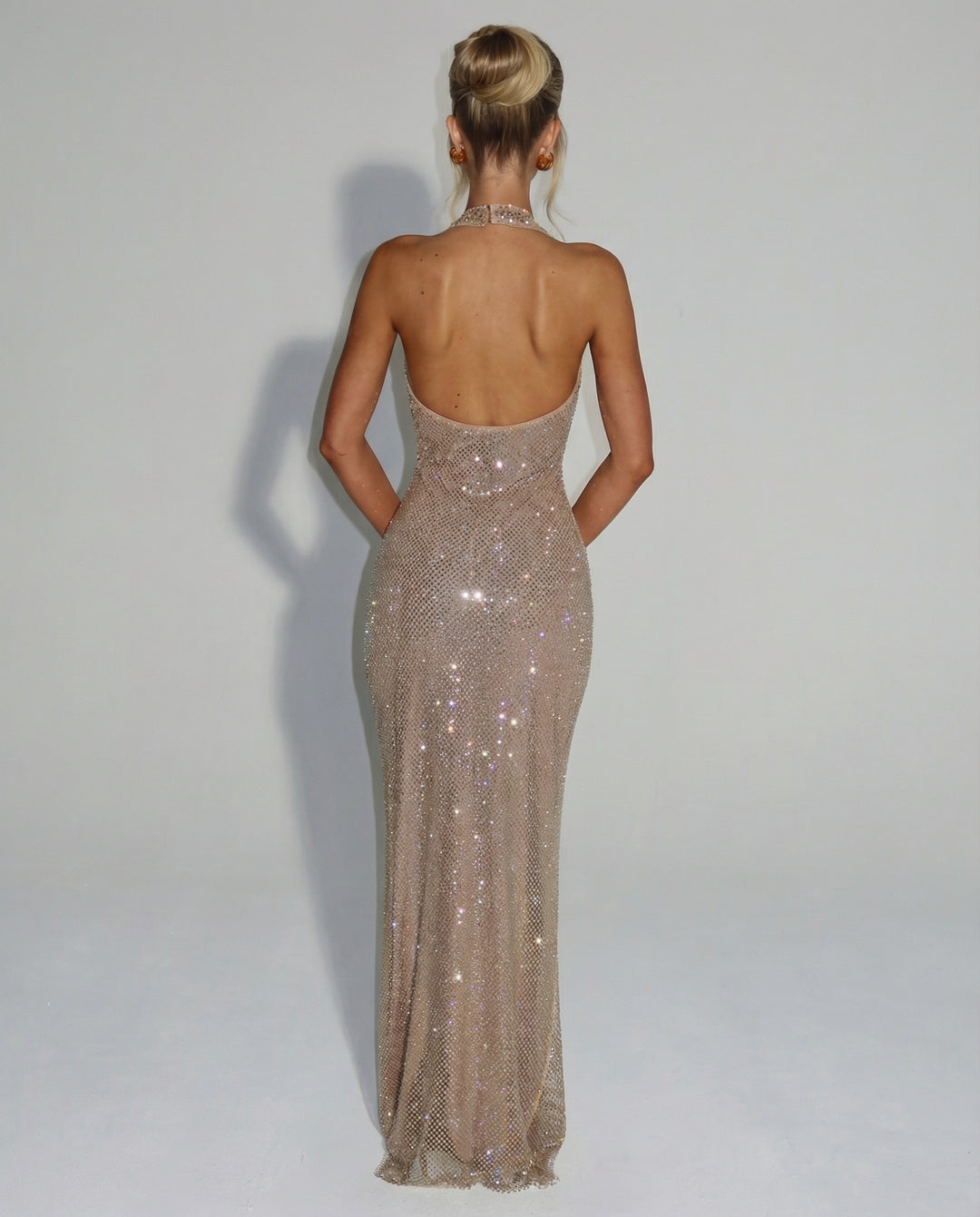 Seraphina | Women's Wedding Guest Elegant Maxi Dress with Sequin Halter Neck Dresses — 2