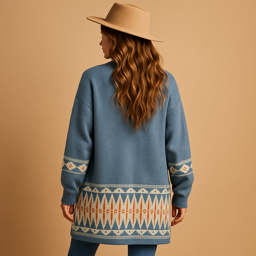 Serdessa | Women's Cardigan Sweater Everyday Wear - Dark Blue