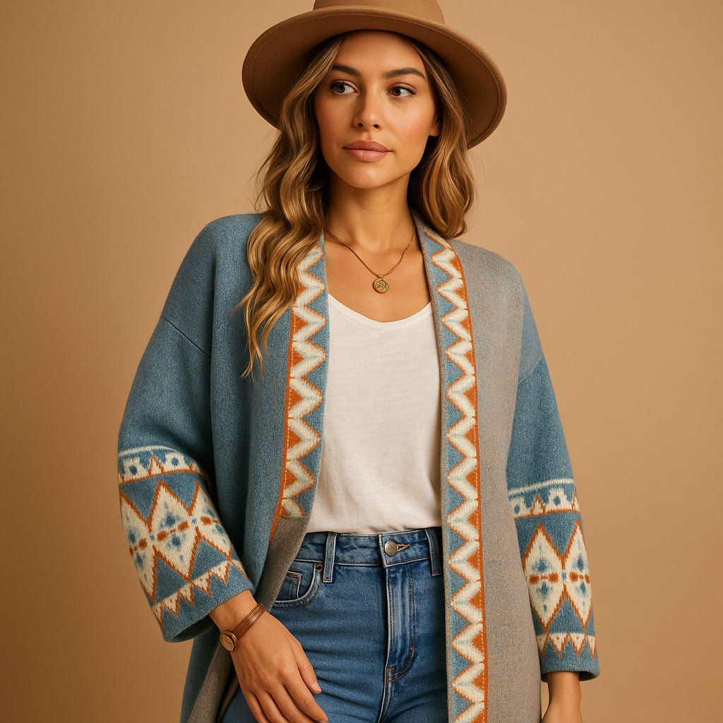 Serdessa | Women's Cardigan Sweater Everyday Wear - Dark Blue