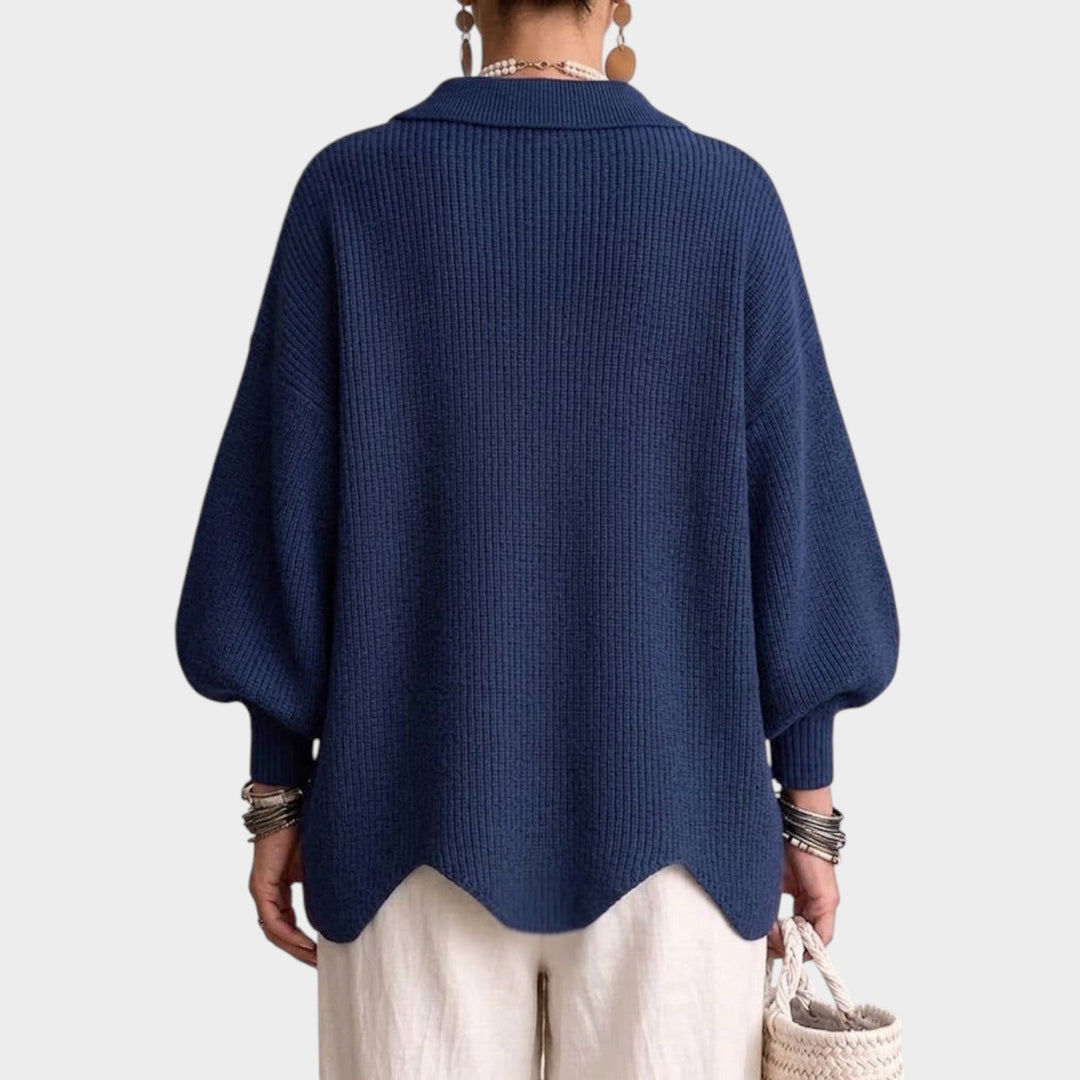 Serenlyn | Women's Cozy Knit Cardigan Gold Button Oversized — 2