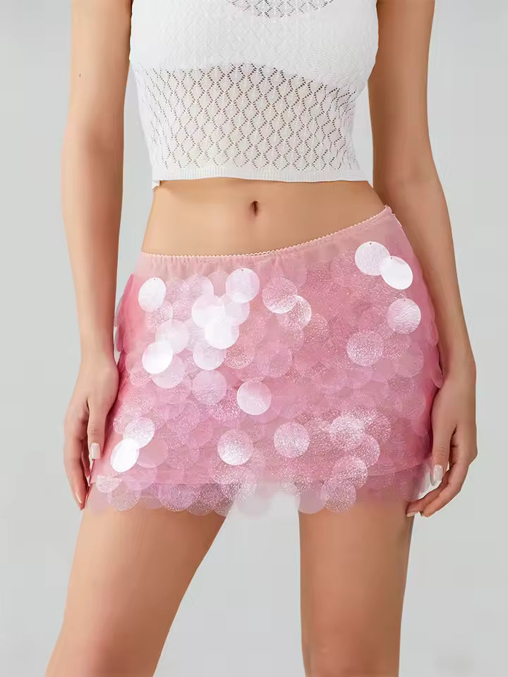Serenstine | Women's Elegant Low Rise Bodycon Skirt Dress — Pink