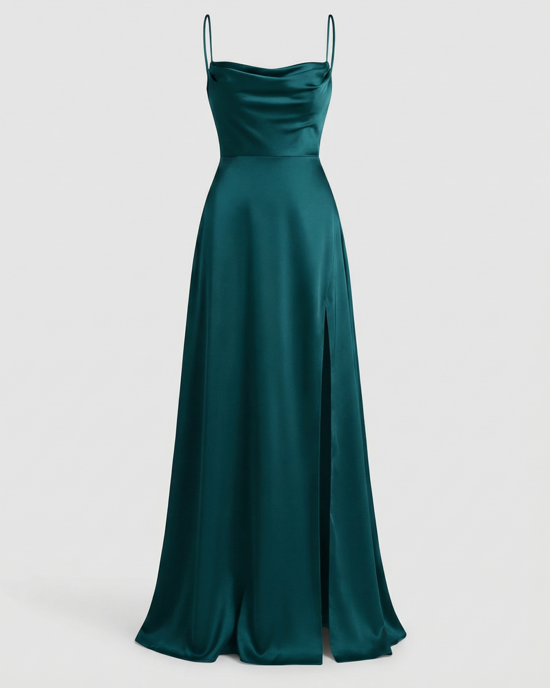 Solara | Women's Elegant Cowl Neck Evening Maxi Dress — Blue