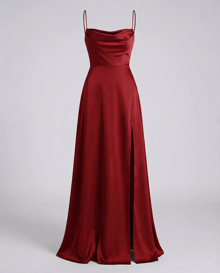 Solara | Women's Elegant Cowl Neck Evening Maxi Dress — 2