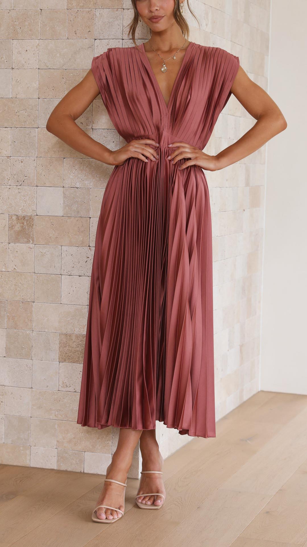 Talia | Women's Wedding Guest Elegant Pleated Dresses — 1