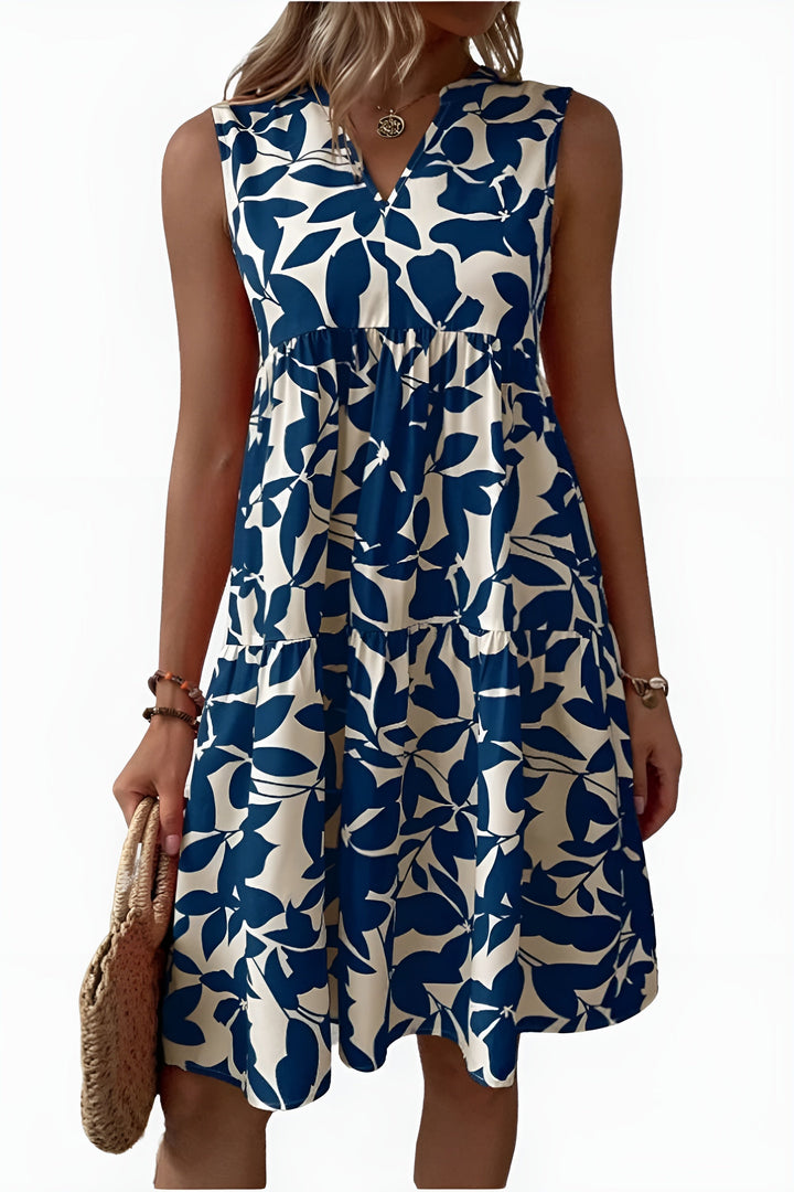 Talisa | Women's Wedding Guest Elegant Chic Sleeveless Floral Midi Dress Dresses — 1