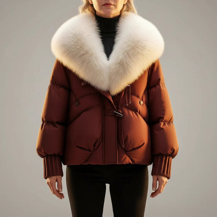 Tessamira | Women's Oversized Faux Fur Collar Puffer Jacket